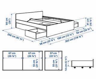 Cama completa 180x200 con cajones