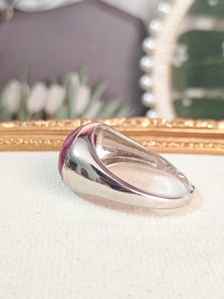 Anillo Plata con Rubí Natural
