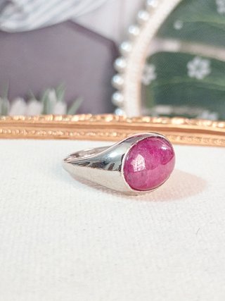 Anillo Plata con Rubí Natural