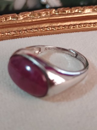 Anillo Plata con Rubí Natural
