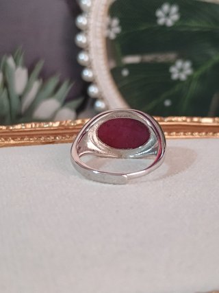 Anillo Plata con Rubí Natural