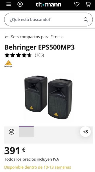 SIST.MEGAFONÍA PORT.-BEHRINGER EUROPORT EPS500MP3