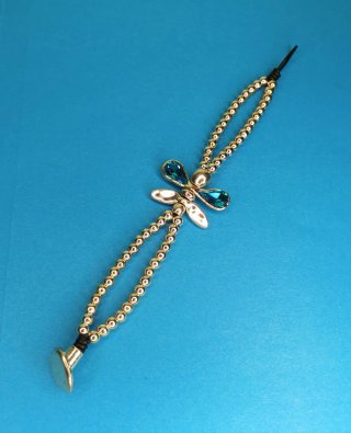 Pulsera Libélula Doble Vuelta Baño Plata