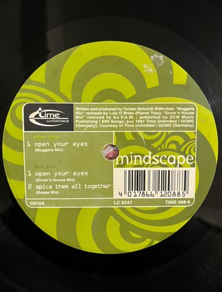 Mindscape "Open Your Eyes" vinile techno trance 90