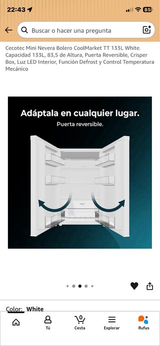 Frigorífico Cecotec Bolero CoolMarket TT 133L ,