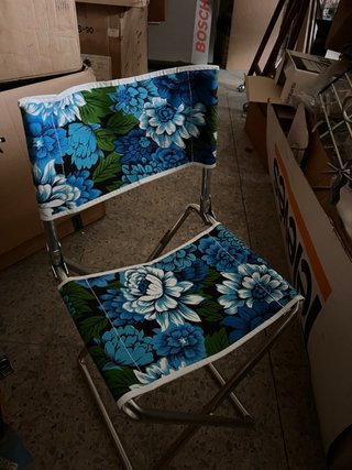 Silla Playa Crespo Vintage Flores Azul