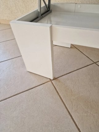 Mesa centro elevable blanca