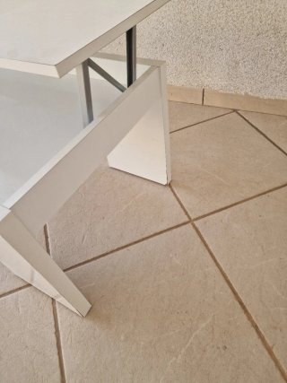 Mesa centro elevable blanca