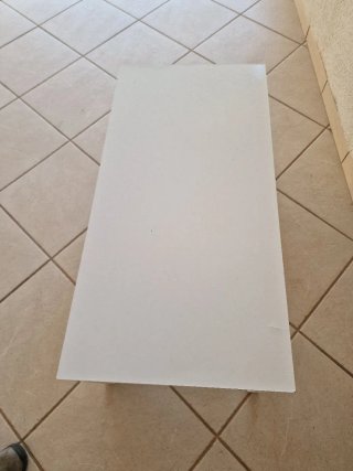 Mesa centro elevable blanca