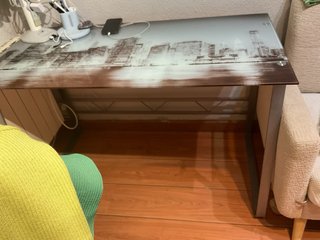 Mesa escritorio cristal diseño ciudad