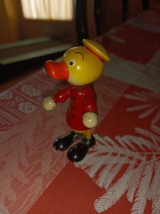Juguete de Madera Antiguo Pato de la marca goula
