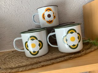 Tazas Esmaltadas Vintage Florales