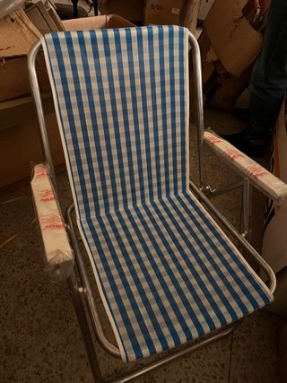 Silla Playa Vintage Crespo Azul/Blanco