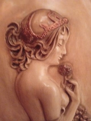 Cuadro Octogonal Mujer Terracota