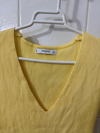 Camiseta Mango Tirante Ancho Amarilla Talla L