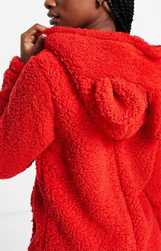 Mono pijama rojo de borreguito estilo Peluche