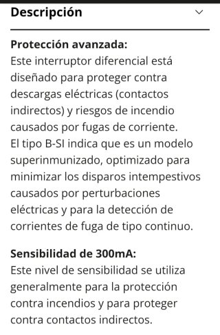 Interruptor Diferencial Schneider Acti9 Tipo B