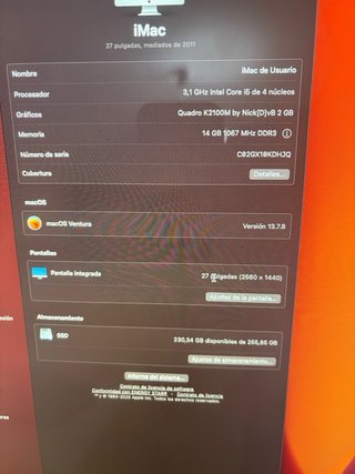 Imac mediados 2011 Plata
