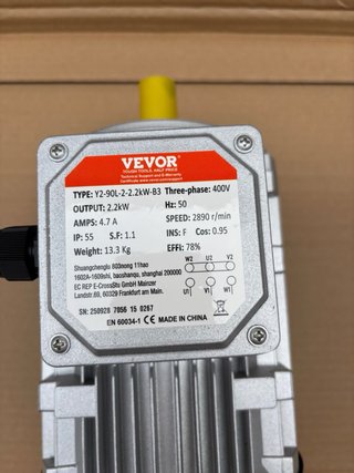Motor Eléctrico VEVOR 2.2KW 2890rpm