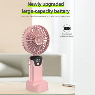 Mini ventilador de mano con pantalla digital