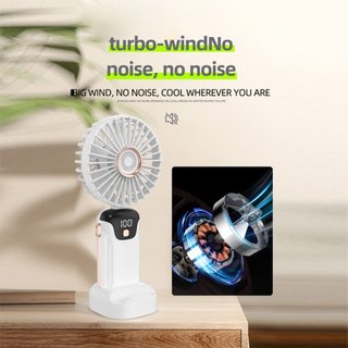 Mini ventilador de mano con pantalla digital