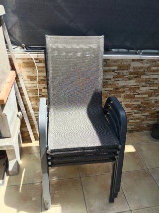 Sillas de patio grises (pack de 4)