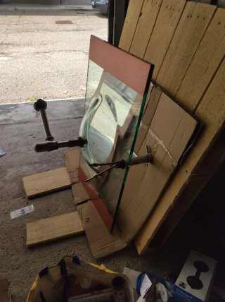 Mobile bagno in vetro e legno