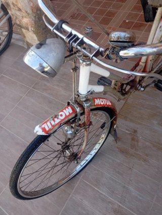 Bicicleta antigua de varilla con todo de serie su