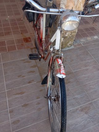Bicicleta antigua de varilla con todo de serie su