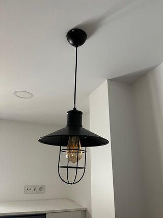 Lámpara Colgante Industrial Negra Jaula