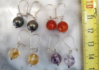 Pendientes Plata 925 Amatista Cornalina Pirita