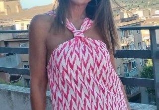 Vestido largo nudo delantero