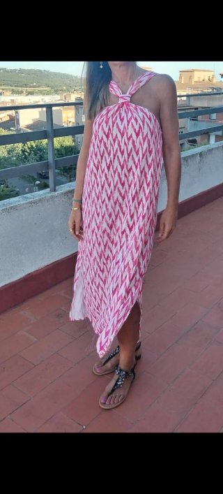 Vestido largo nudo delantero