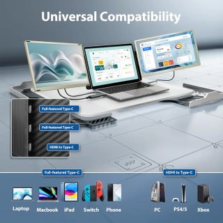 Monitor Extensor Triple pantalla 15.6"