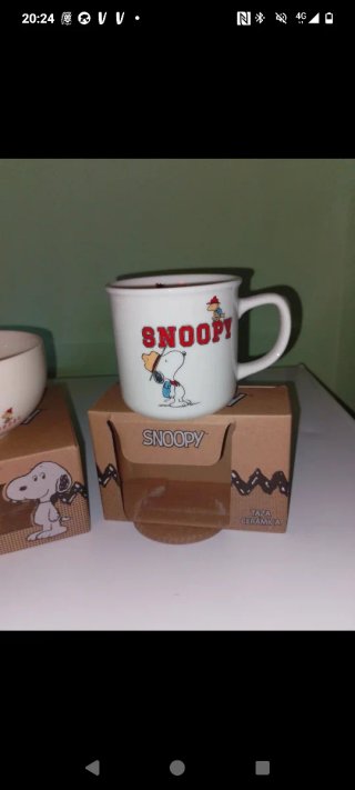 Tazón y Taza Snoopy Cerámica