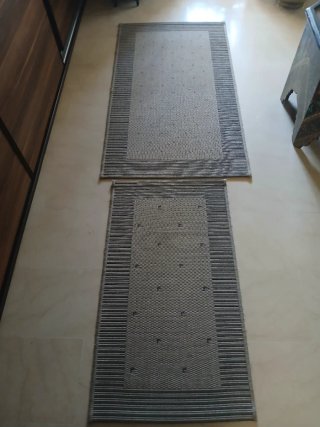 Conjunto 2 Alfombras Rectangulares Grises
