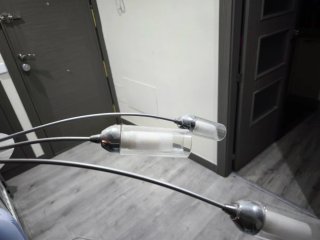 Lámpara de techo salón cristal y metal
