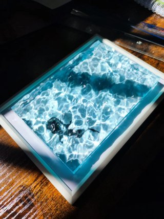 Cuadro Epoxy Mar Olas Tiburón