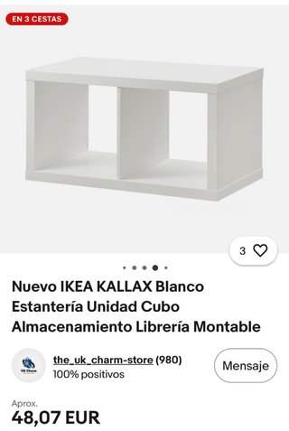 3 Estanterías KALLAX Blanca IKEA