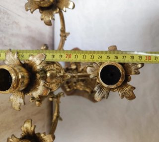 Candelabros de Bronce con Base de Mármol