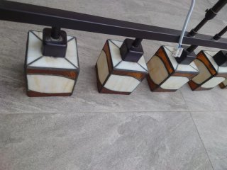 Lámpara colgante 5 luces cristal y metal