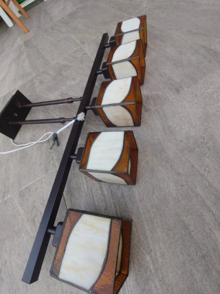 Lámpara colgante 5 luces cristal y metal