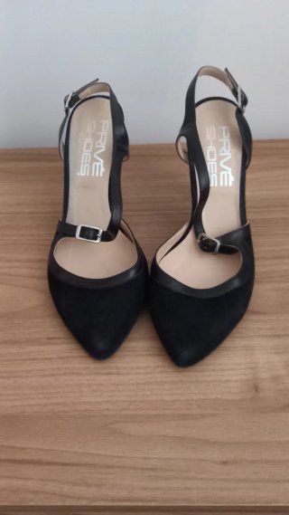 Décolleté slingback 38 in pelle scamosciata