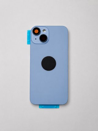 Cover posteriore in vetro per iPhone 14 - Blu + Waterproof