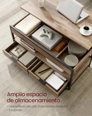 Mesa elevable madera y metal