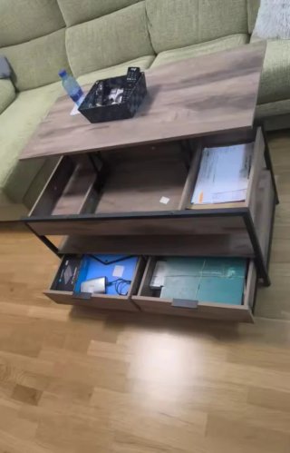 Mesa elevable madera y metal
