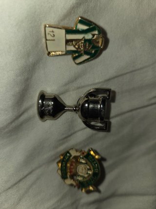 Lote de 3 pines Betis: Camiseta, Trofeo y Escudo