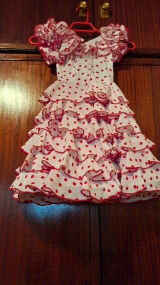Traje Flamenca Niña Lunares Rojo