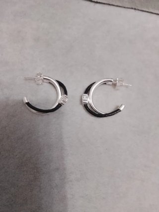 Pendientes Tous Aro Negro y Plata