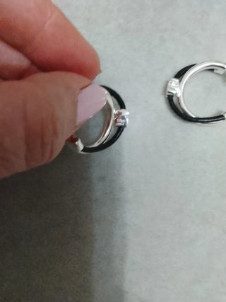Pendientes Tous Aro Negro y Plata